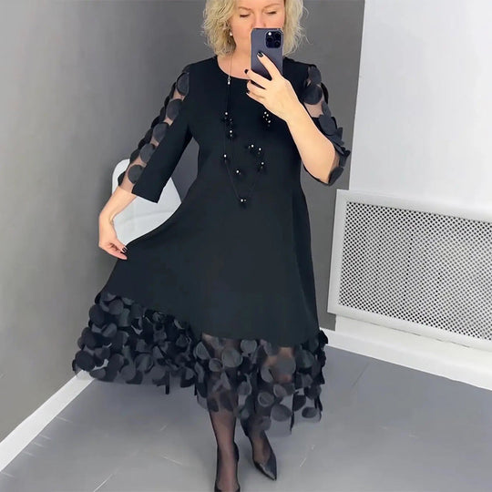 Gigi | Zwarte Jurk Dames Elegant Grote Maten