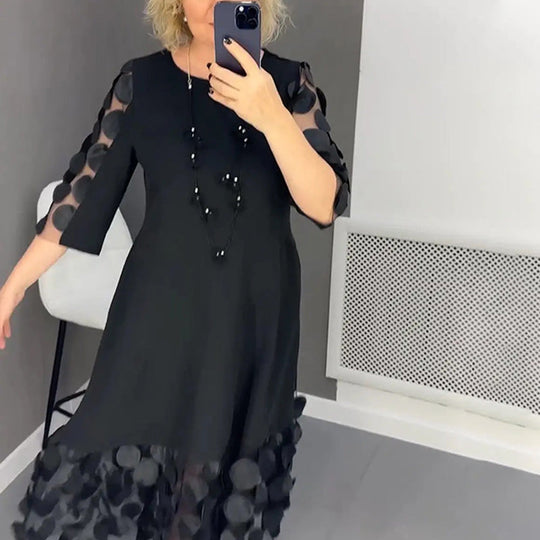 Gigi | Zwarte Jurk Dames Elegant Grote Maten
