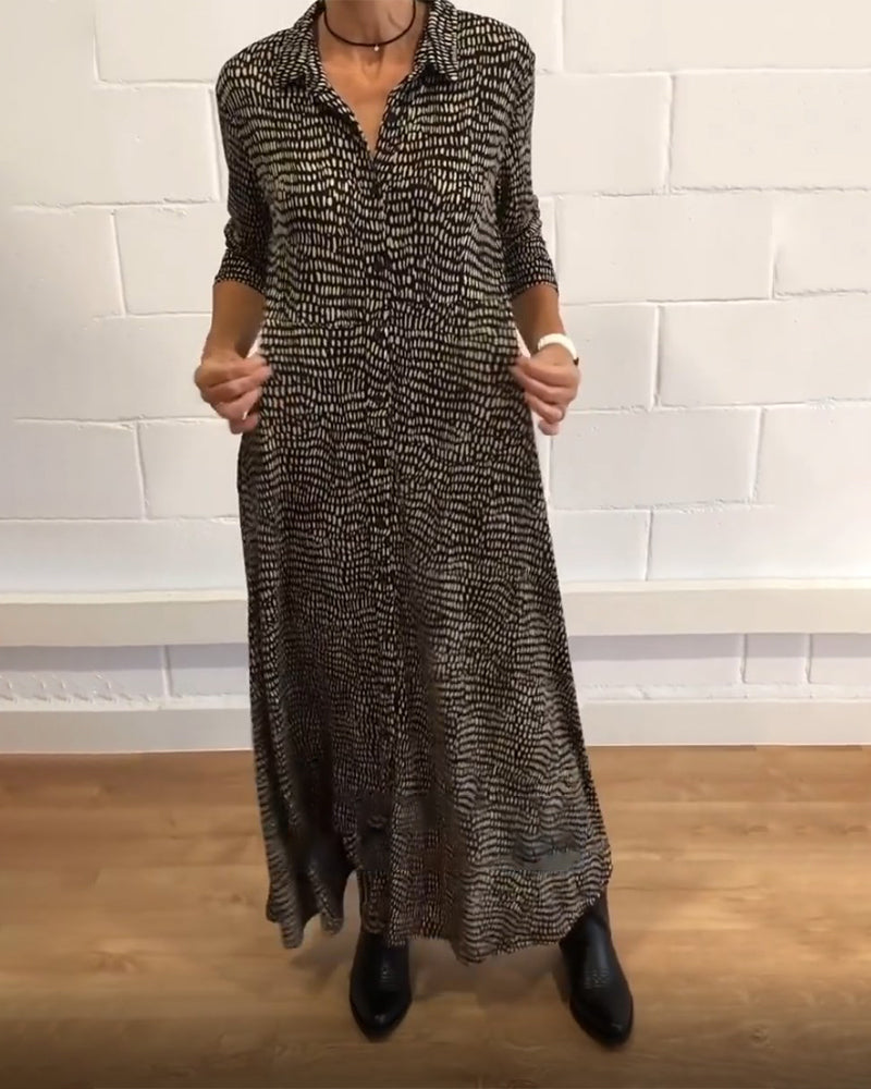 Lange Blousejurk Dames Met Print - Anna