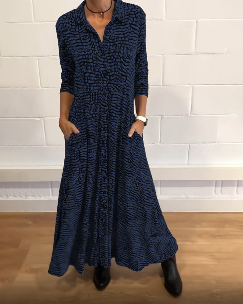 Lange Blousejurk Dames Met Print - Anna