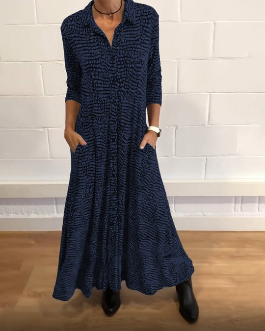 Lange Blousejurk Dames Met Print - Anna