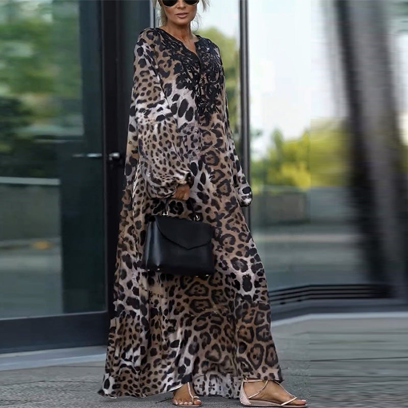 Maxi Jurk Dames Met Luipaardprint - Pien