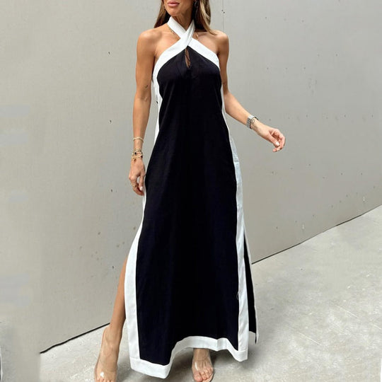 Margot - Stijlvolle Halter Maxi Jurk met Split