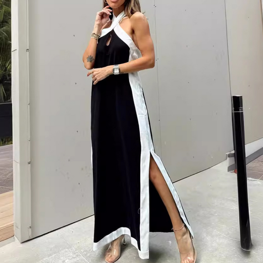 Margot - Stijlvolle Halter Maxi Jurk met Split