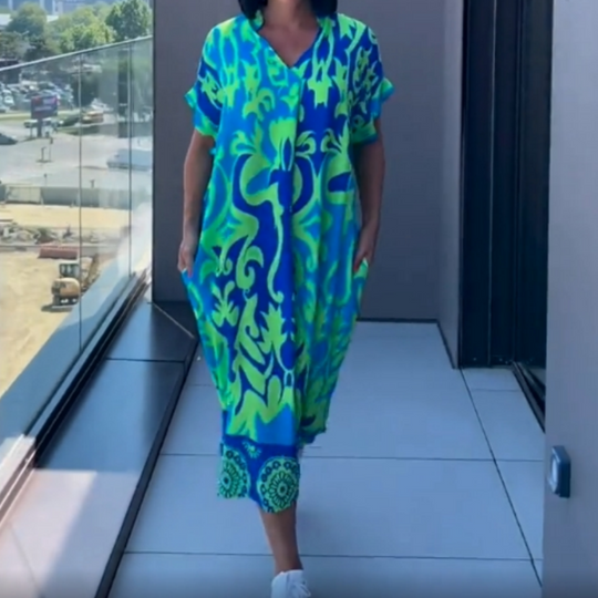 Noa | Kaftan Jurk Dames Luchtig Met Print