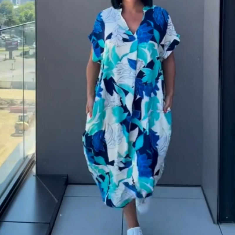 Noa | Kaftan Jurk Dames Luchtig Met Print