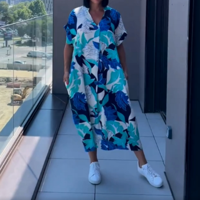 Noa | Kaftan Jurk Dames Luchtig Met Print