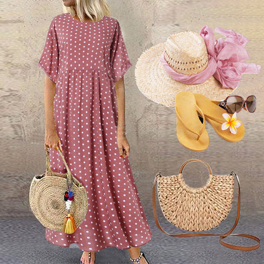 Joy | Boho Maxi Jurk Dames Met Stippen