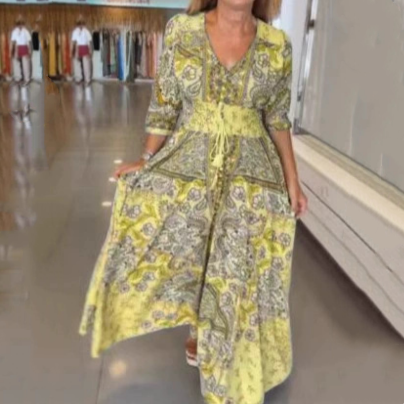 Boho Maxi Jurk Dames Met Print - Anna
