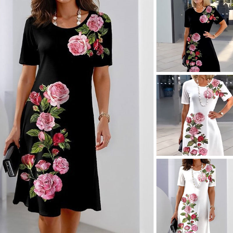 Midi Jurk Dames Met Bloemenprint Klassiek - Yara
