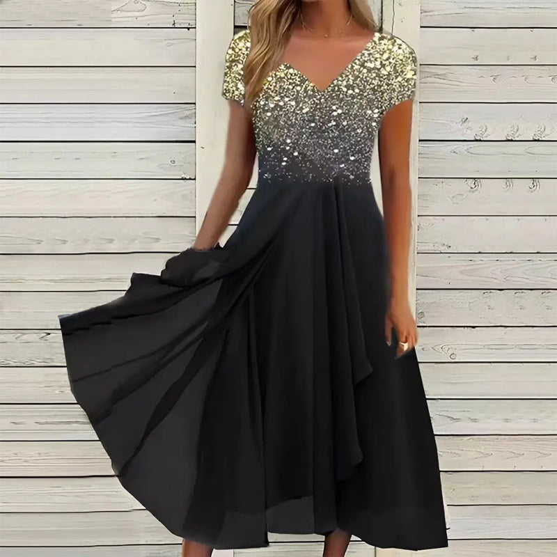 Esmée - Gebloemde Chiffon Midi Jurk Dames