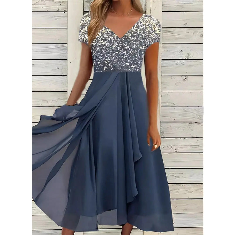 Esmée - Gebloemde Chiffon Midi Jurk Dames