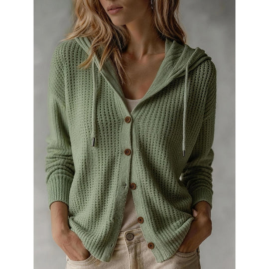 Renate - Elegant Grofgebreid Capuchon Vest