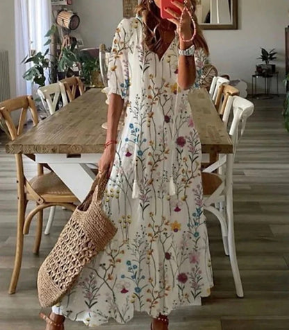 Anouk | Boho Maxi Jurk Dames Met Print