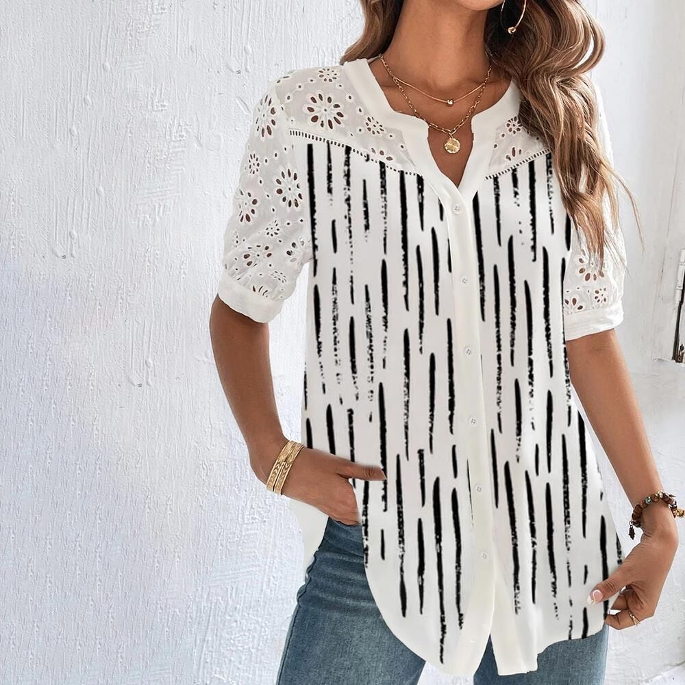 Maelle - Vrolijke Blouse Met Speelse Print En Perfecte Pasvorm