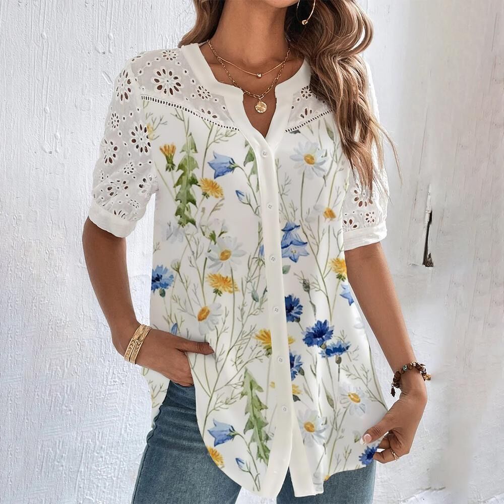 Maelle - Vrolijke Blouse Met Speelse Print En Perfecte Pasvorm