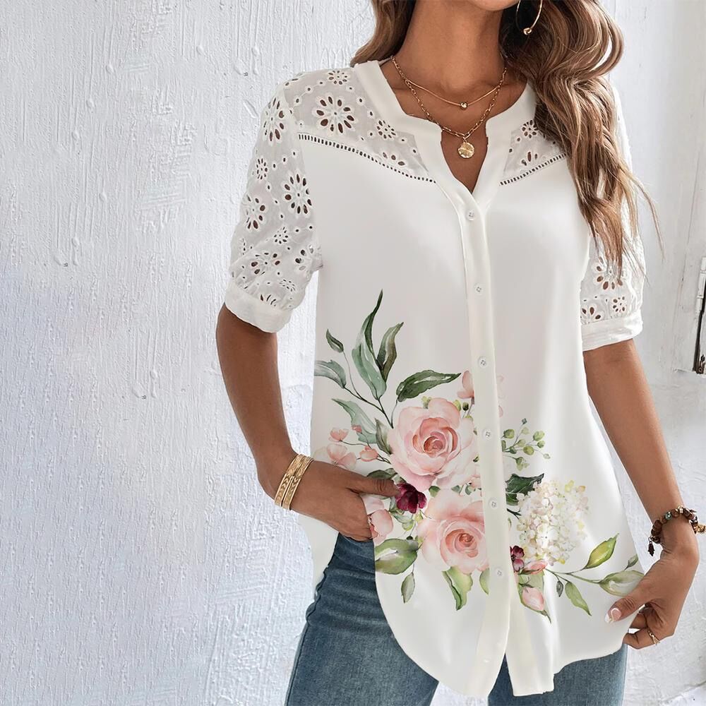 Maelle - Vrolijke Blouse Met Speelse Print En Perfecte Pasvorm