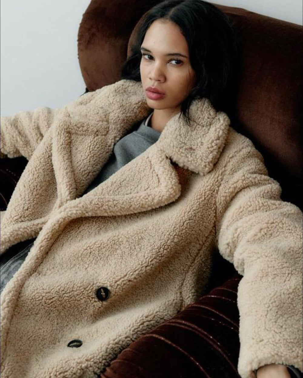 Renate - Warme Teddy Mantel Winterjas