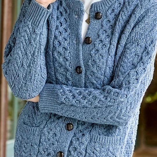 Amanda - Klassiek Kabelgebreid Knopen Vest