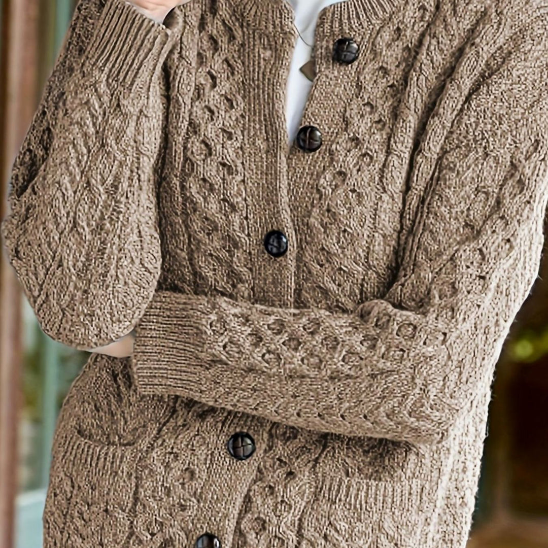 Amanda - Klassiek Kabelgebreid Knopen Vest