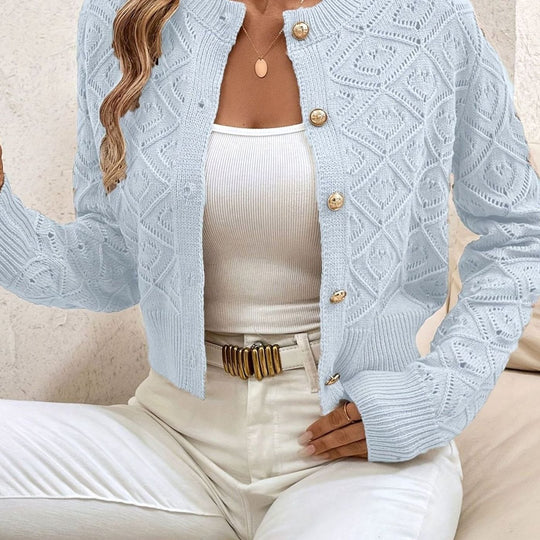 Paula - Elegant Ronde Hals Knopen Vest