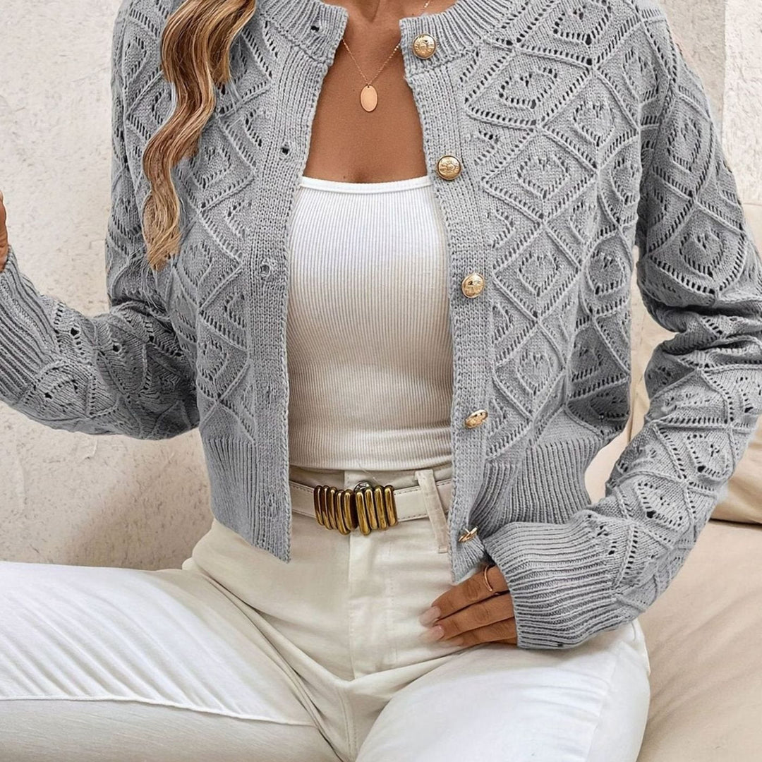 Paula - Elegant Ronde Hals Knopen Vest