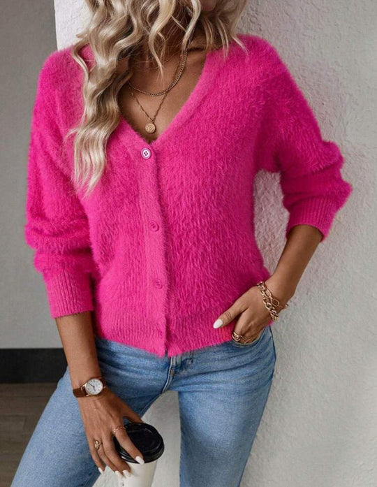 Saskia - Stijlvol Teddy V-Hals Vest