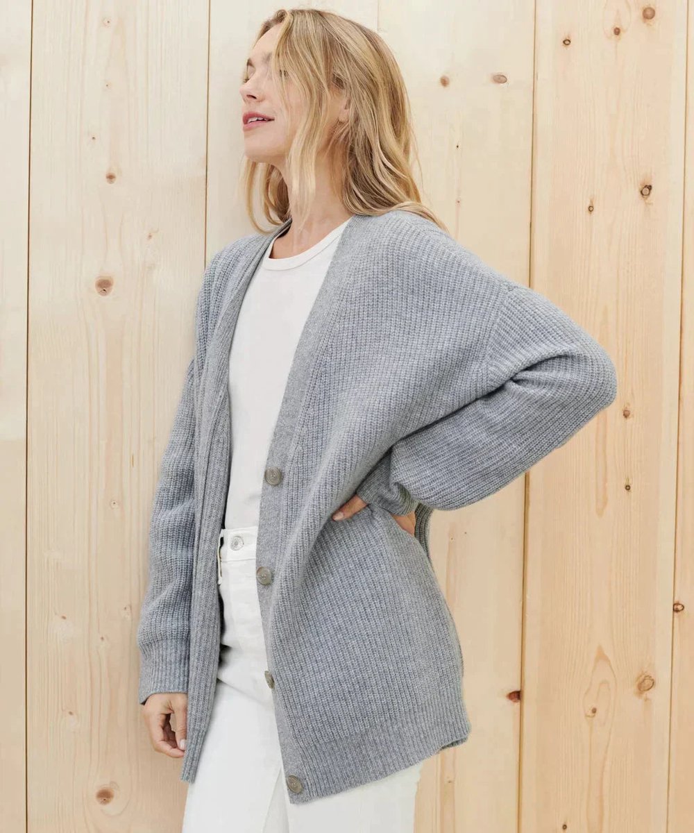 Ingrid - Elegant Oversized Gebreid V-Hals Vest