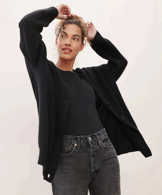 Ingrid - Elegant Oversized Gebreid V-Hals Vest