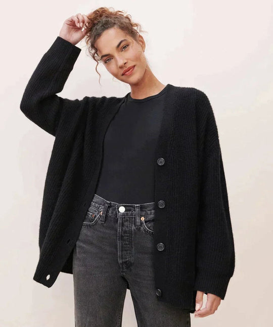 Ingrid - Elegant Oversized Gebreid V-Hals Vest