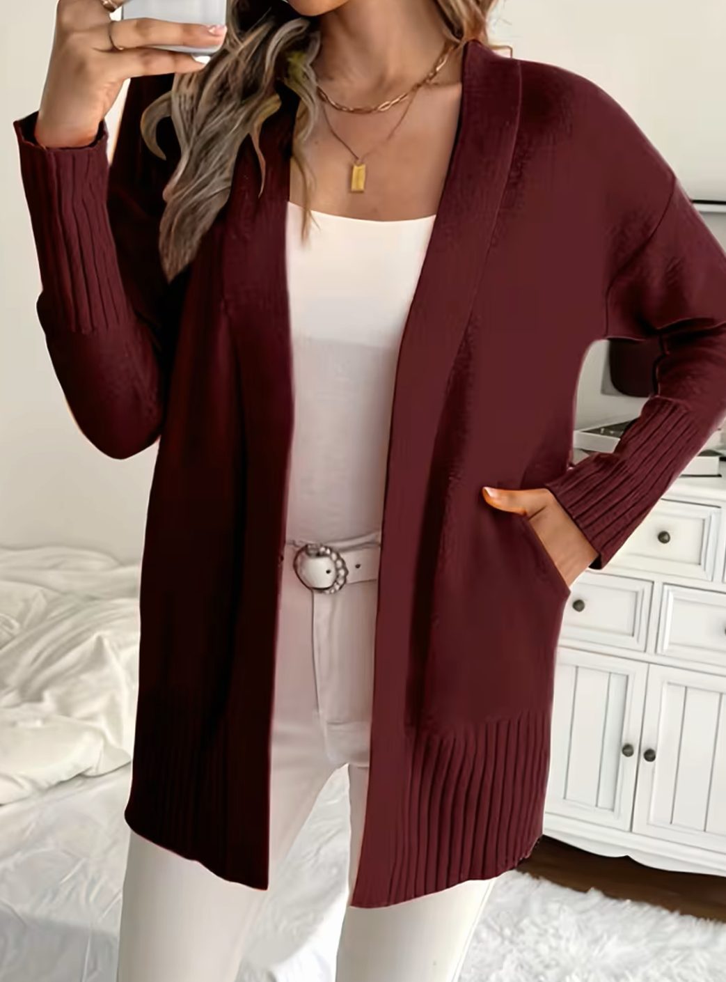 Wendy - Stijlvol Oversized Ribgebreid Vest