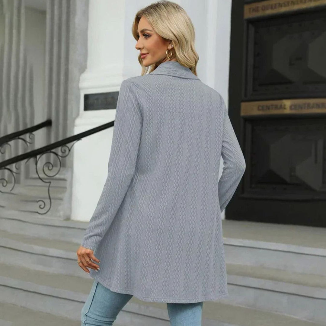 Karen - Stijlvol Asymmetrisch Kabelgebreid Vest