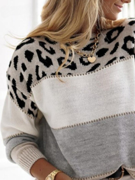 Anne-Marie™ sweater met panterprint